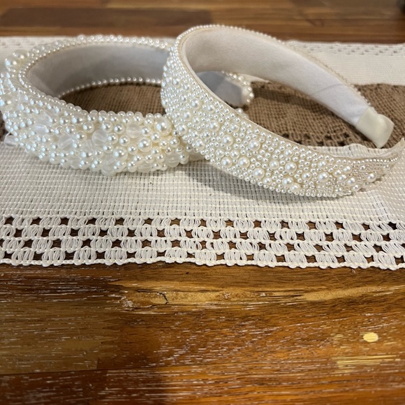 Two beaded bridal white headbands, never worn - Picture 1 of 3